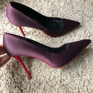 Zara purple satin heels size 38 (women’s 8)